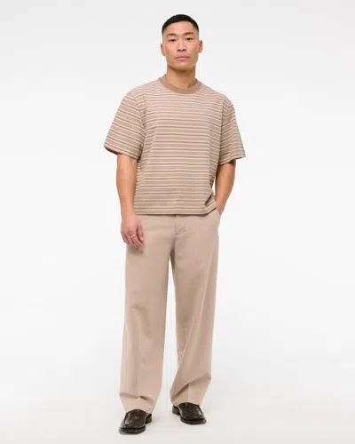 Abercrombie & Fitch Premium Heavyweight Cropped Tee In Neutral