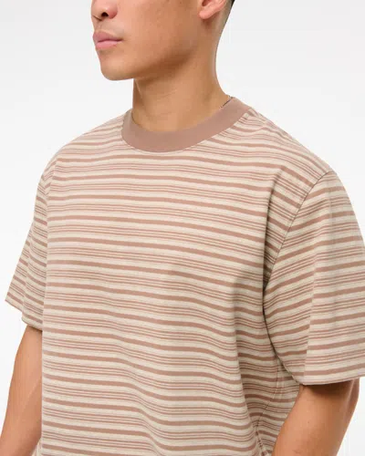 Abercrombie & Fitch Premium Heavyweight Cropped Tee In Neutral