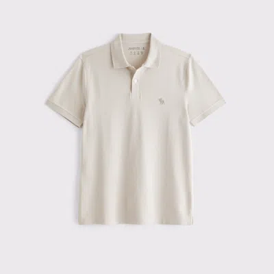 Abercrombie & Fitch Textured Icon Don't Sweat It Polo In Neutral