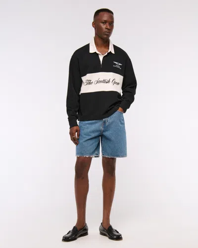 Abercrombie & Fitch Pga Scottish Open Rugby Polo In Black