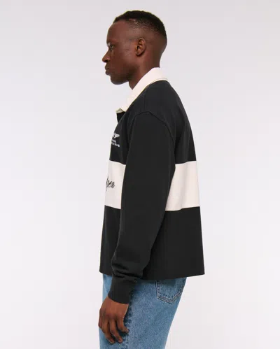 Abercrombie & Fitch Pga Scottish Open Rugby Polo In Black