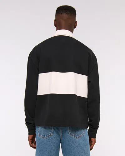 Abercrombie & Fitch Pga Scottish Open Rugby Polo In Black