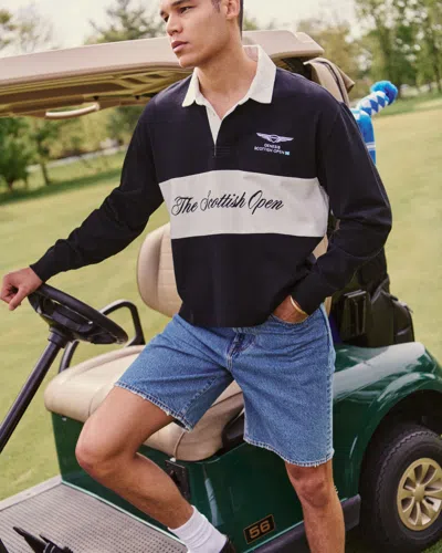 Abercrombie & Fitch Pga Scottish Open Rugby Polo In Black