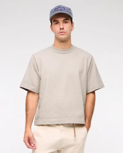 Abercrombie & Fitch Premium Heavyweight Slub Tee In Gray