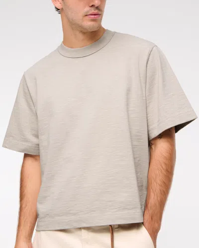 Abercrombie & Fitch Premium Heavyweight Slub Tee In Gray