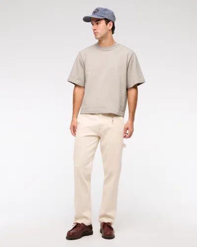 Abercrombie & Fitch Premium Heavyweight Slub Tee In Gray