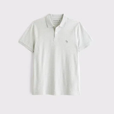 Abercrombie & Fitch Textured Icon Don't Sweat It Polo In Gray