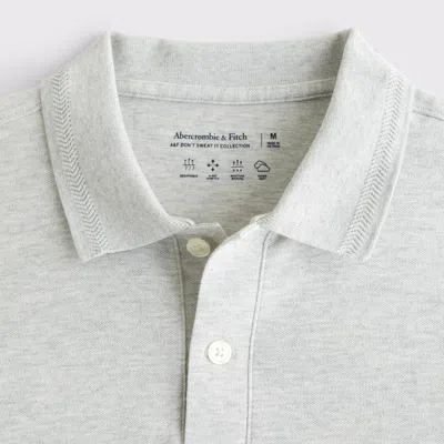 Abercrombie & Fitch Textured Icon Don't Sweat It Polo In Gray