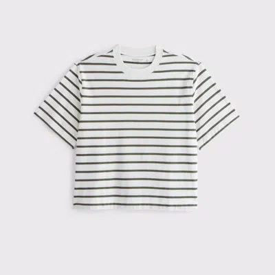 Abercrombie & Fitch Premium Heavyweight Cropped Tee In Neutral