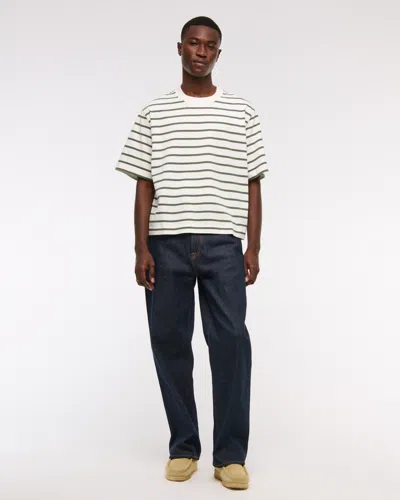 Abercrombie & Fitch Premium Heavyweight Cropped Tee In Neutral