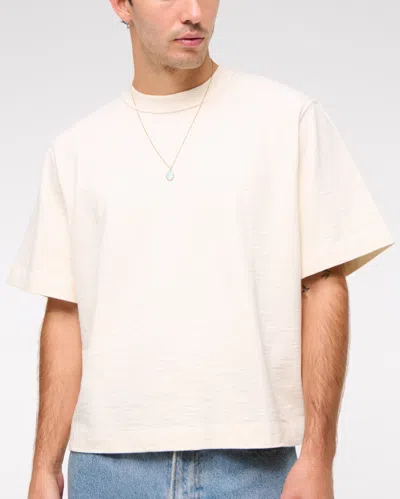 Abercrombie & Fitch Premium Heavyweight Slub Tee In Neutral