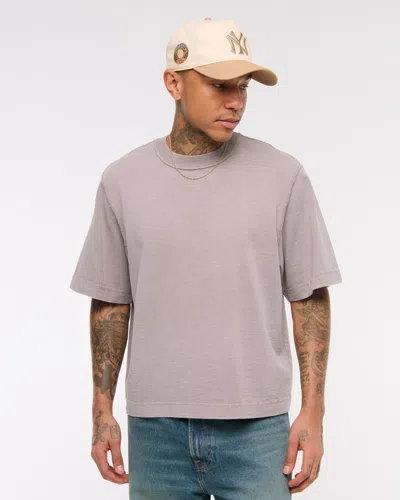 Abercrombie & Fitch Premium Heavyweight Slub Tee In Gray