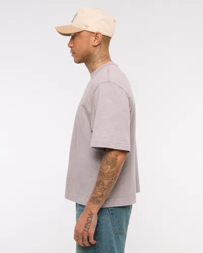 Abercrombie & Fitch Premium Heavyweight Slub Tee In Gray