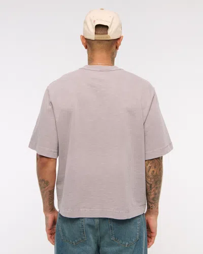 Abercrombie & Fitch Premium Heavyweight Slub Tee In Gray