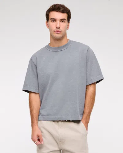 Abercrombie & Fitch Premium Heavyweight Slub Tee In Gray