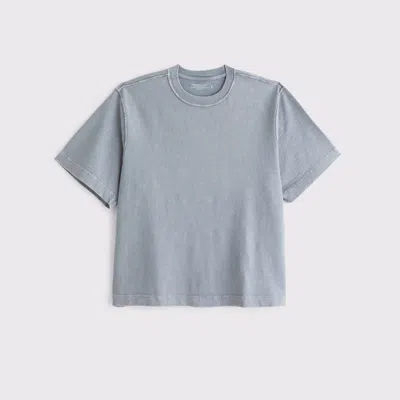 Abercrombie & Fitch Premium Heavyweight Slub Tee In Gray