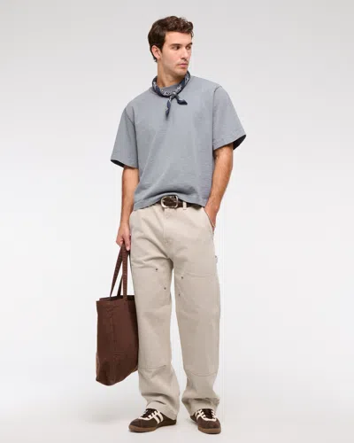 Abercrombie & Fitch Premium Heavyweight Slub Tee In Gray