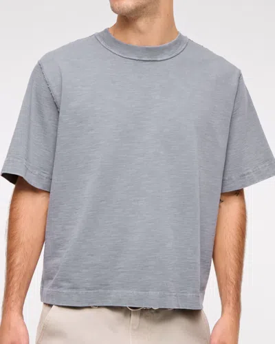 Abercrombie & Fitch Premium Heavyweight Slub Tee In Gray