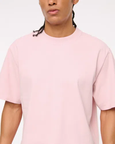 Abercrombie & Fitch Premium Heavyweight Cropped Tee In Pink