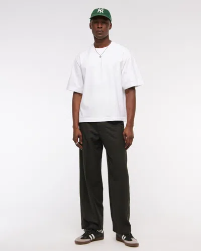 Abercrombie & Fitch Premium Heavyweight Cropped Tee In White