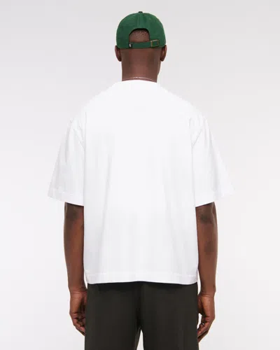 Abercrombie & Fitch Premium Heavyweight Cropped Tee In White