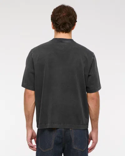 Abercrombie & Fitch Premium Heavyweight Cropped Tee In Black