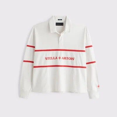 Abercrombie & Fitch Stella Artois Rugby Polo In Neutral