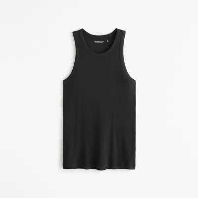 Abercrombie & Fitch Essential Ribbed High-neck Tank In Black