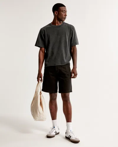 Abercrombie & Fitch Vintage-inspired Cropped Tee In Gray