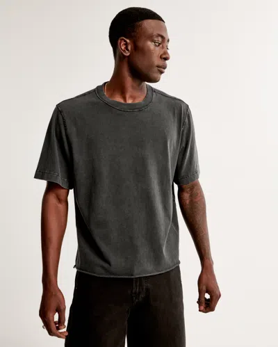 Abercrombie & Fitch Vintage-inspired Cropped Tee In Gray