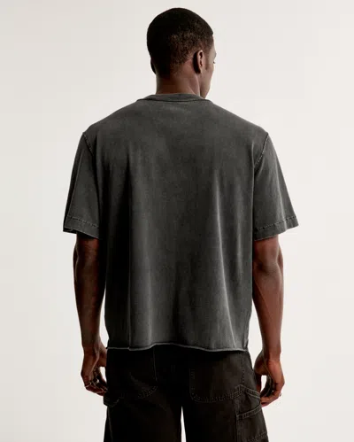 Abercrombie & Fitch Vintage-inspired Cropped Tee In Gray