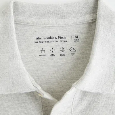 Abercrombie & Fitch Tonal Icon Don't Sweat It Polo In Gray