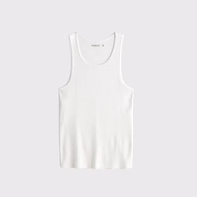 Abercrombie & Fitch Essential Ribbed Tank In White