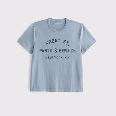 Abercrombie & Fitch Car Shop Graphic Tee In Blue