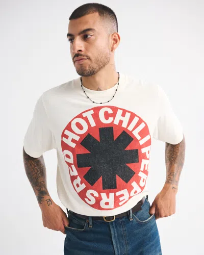 Abercrombie & Fitch Red Hot Chili Peppers Vintage-inspired Graphic Tee In White