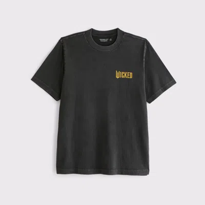 Abercrombie & Fitch Wicked Vintage-inspired Graphic Tee In Black