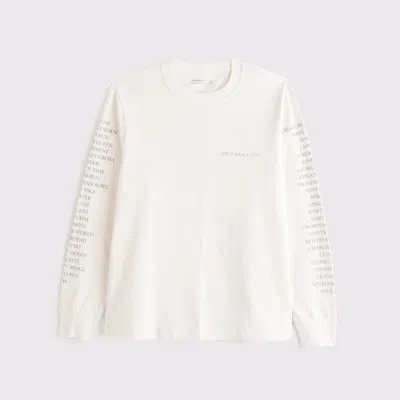 Abercrombie & Fitch Long-sleeve Premium Heavyweight 2.0 Park City Graphic Tee In White