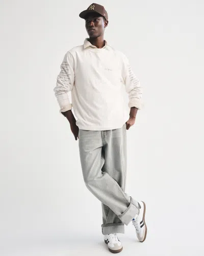 Abercrombie & Fitch Long-sleeve Premium Heavyweight 2.0 Park City Graphic Tee In White