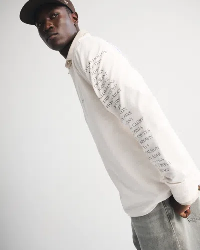 Abercrombie & Fitch Long-sleeve Premium Heavyweight 2.0 Park City Graphic Tee In White