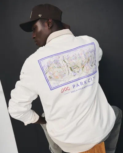 Abercrombie & Fitch Long-sleeve Premium Heavyweight 2.0 Park City Graphic Tee In White