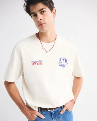 Abercrombie & Fitch Premium Heavyweight 2.0 Pga Ryder Cup Graphic Tee In White