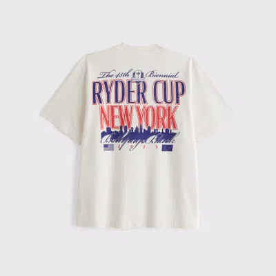 Abercrombie & Fitch Premium Heavyweight 2.0 Pga Ryder Cup Graphic Tee In White