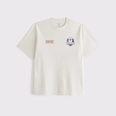 Abercrombie & Fitch Premium Heavyweight 2.0 Pga Ryder Cup Graphic Tee In White