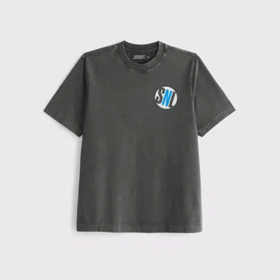 Abercrombie & Fitch Premium Heavyweight 2.0 Snl Graphic Tee In Black