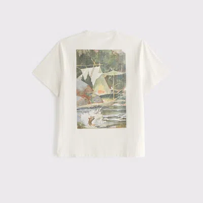 Abercrombie & Fitch Fishing Classic Polished Graphic Tee In White