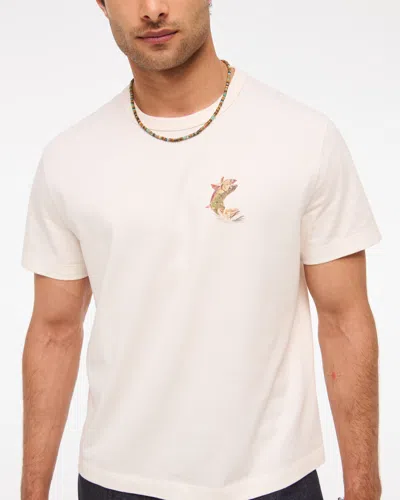 Abercrombie & Fitch Fishing Classic Polished Graphic Tee In White