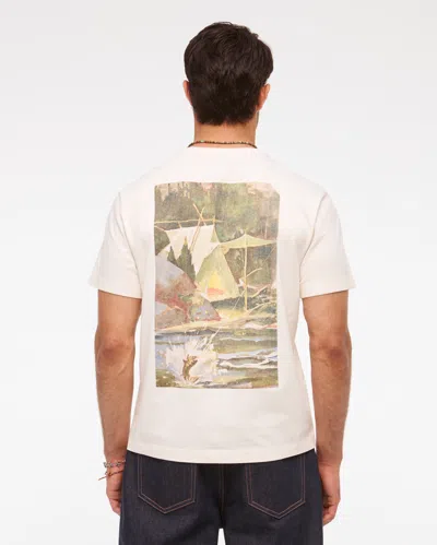 Abercrombie & Fitch Fishing Classic Polished Graphic Tee In White
