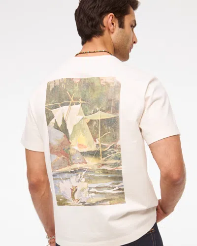 Abercrombie & Fitch Fishing Classic Polished Graphic Tee In White