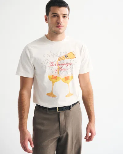 Abercrombie & Fitch Miller High Life Classic Polished Graphic Tee In White