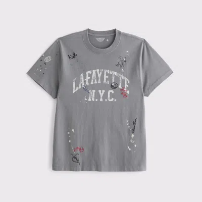 Abercrombie & Fitch Premium Heavyweight 2.0 Nyc Graphic Tee In Gray